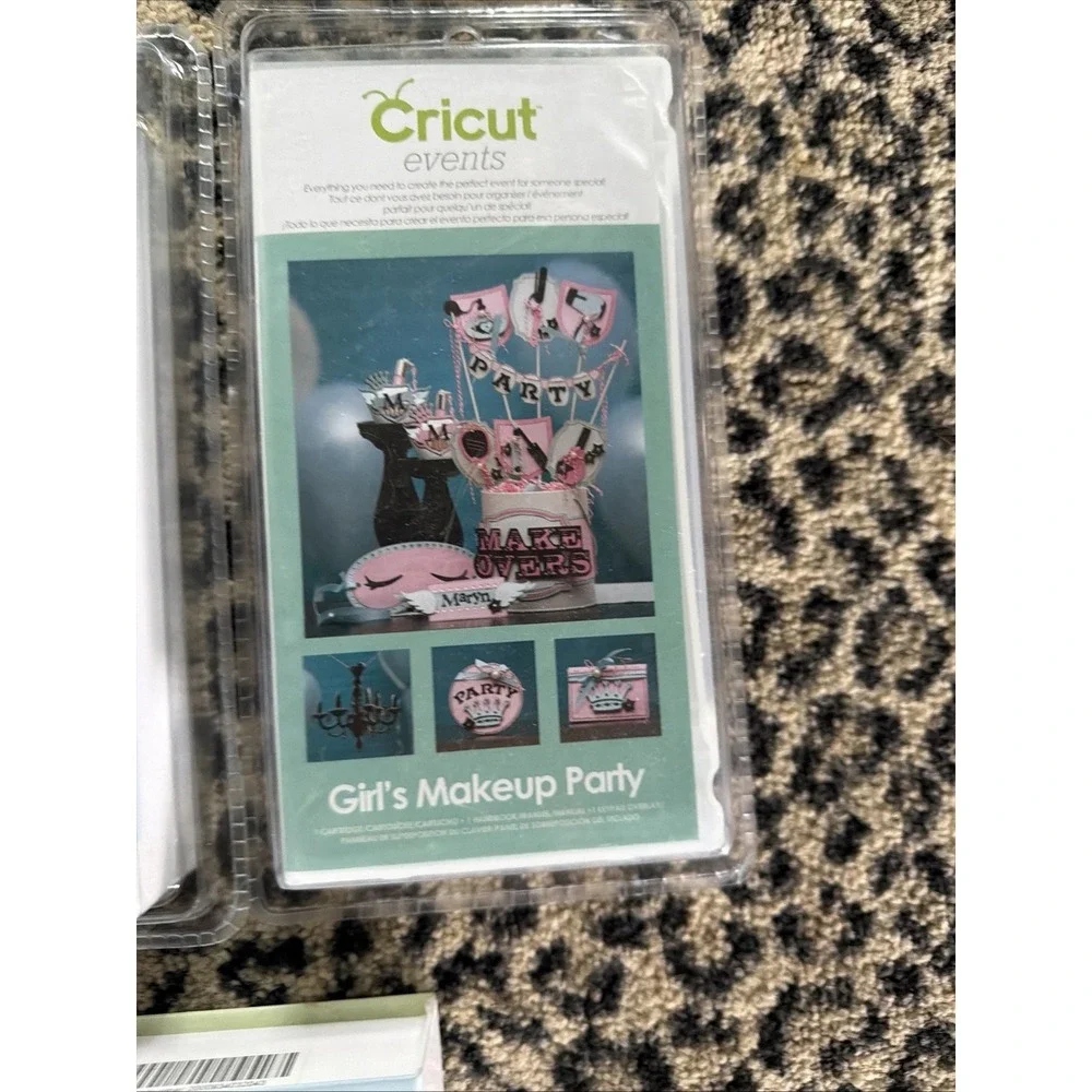 Lot 3 Cricut Cartridges Life's‎ A Party Girl's Makeup Party Florals Embellished